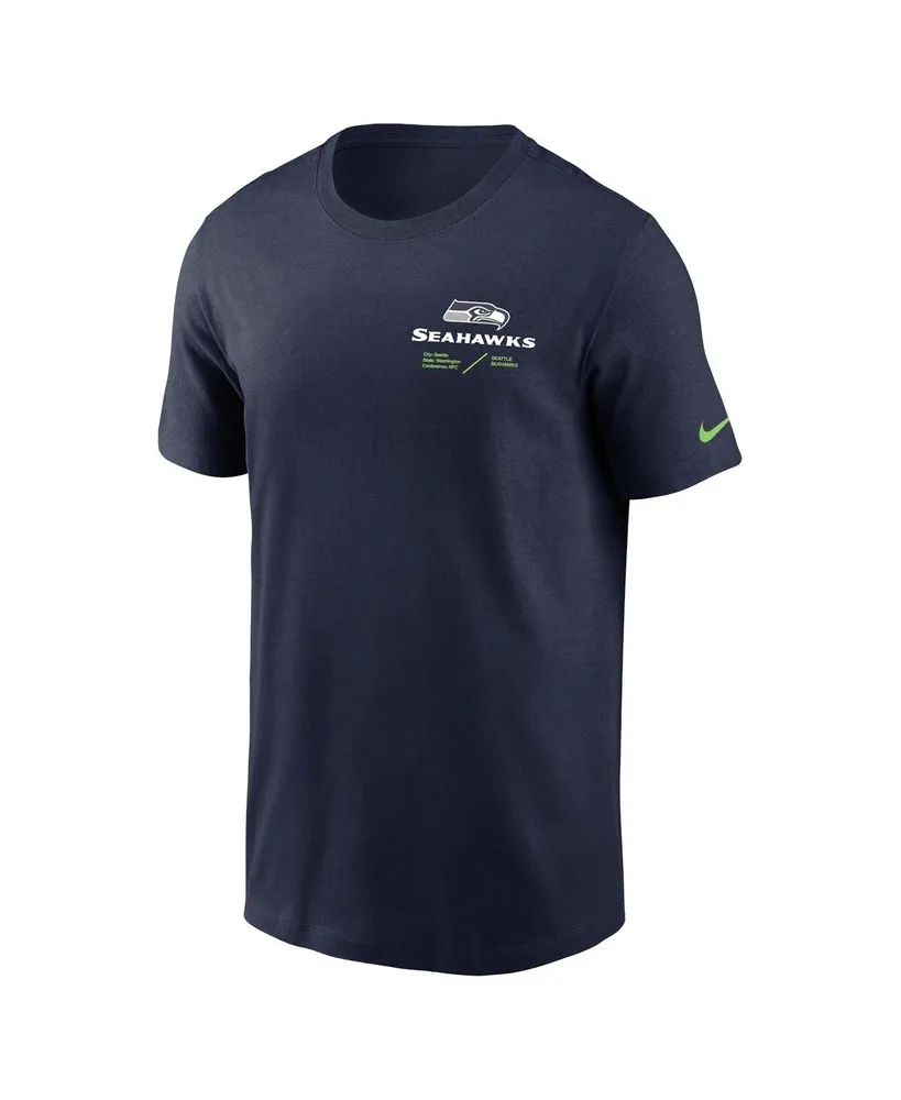 Men's Nike College Navy Seattle Seahawks Infograph Lockup Performance T-shirt