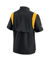 Men's Nike Black Pittsburgh Steelers Coaches Chevron Lockup Pullover Top