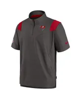 Men's Nike Pewter Tampa Bay Buccaneers Coach Chevron Lockup Quarter-Zip Top