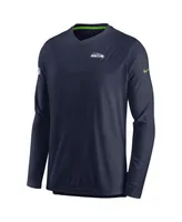 Men's Nike College Navy Seattle Seahawks 2022 Sideline Coach Chevron Lock Up Performance Long Sleeve T-shirt