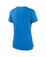 Women's Nike Gold, Powder Blue Los Angeles Chargers Impact Exceed Performance Notch Neck T-shirt