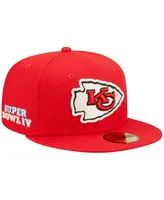 Men's New Era Red Kansas City Chiefs Super Bowl Iv Pop Sweat 59FIFTY Fitted Hat