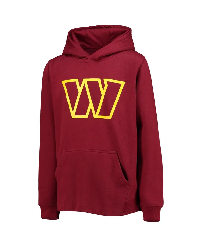 Big Boys Burgundy Washington Commanders Team Logo Pullover Hoodie