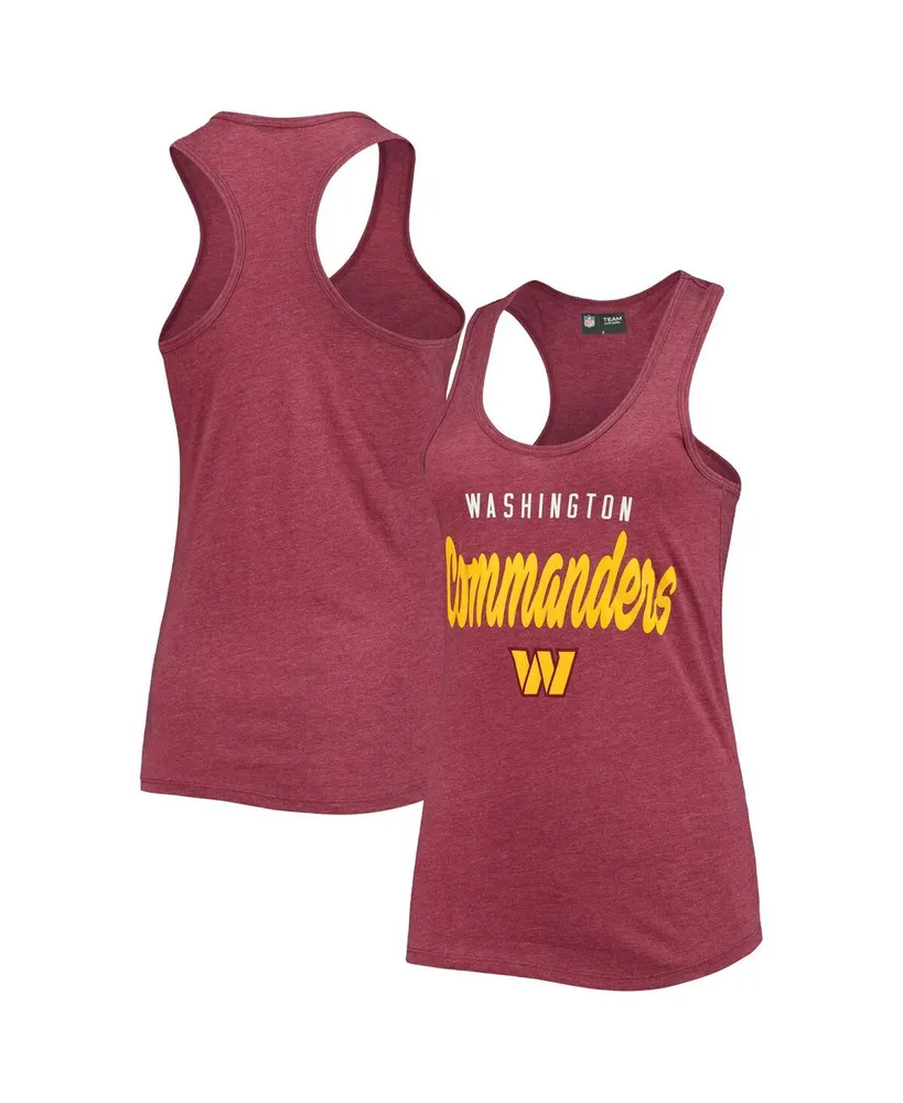 Women's New Era Heathered Burgundy Washington Commanders Wordmark Racerback Tank Top