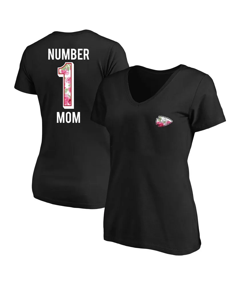 Women's Fanatics Branded Navy Chicago Bears Plus Size Mother's Day #1 Mom  V-Neck T-Shirt