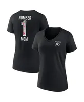 Women's Fanatics Black Las Vegas Raiders Plus Mother's Day #1 Mom V-Neck T-shirt