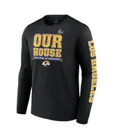 Men's Fanatics Black Los Angeles Rams Super Bowl Lvi Champions Hometown Audible Long Sleeve T-shirt