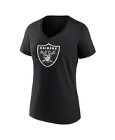 Women's Fanatics Davante Adams Black Las Vegas Raiders Player Icon Name and Number V-Neck T-shirt