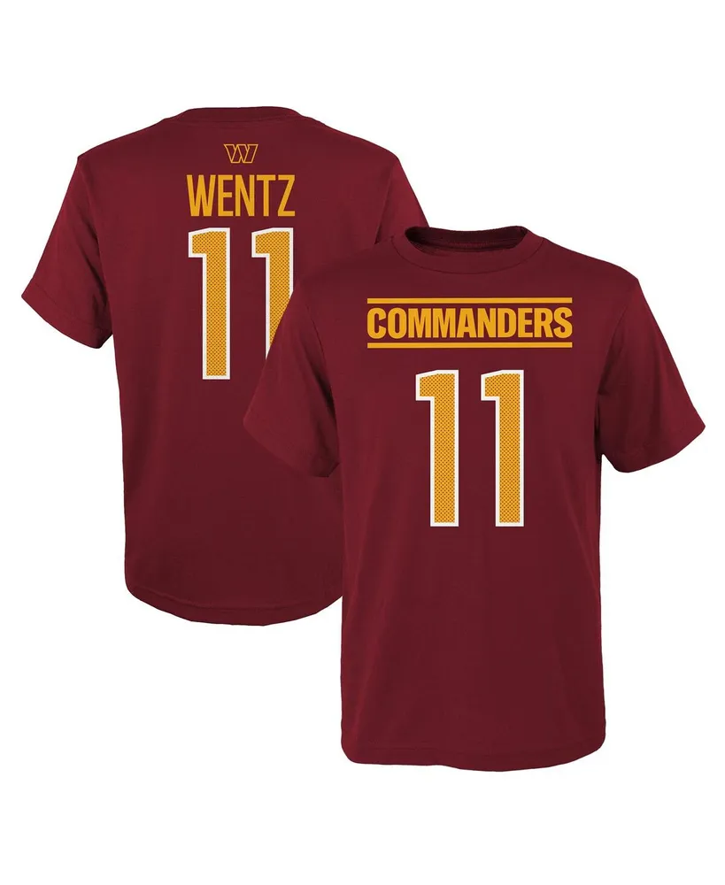 Big Boys Carson Wentz Burgundy Washington Commanders Mainliner Player Name and Number T-shirt