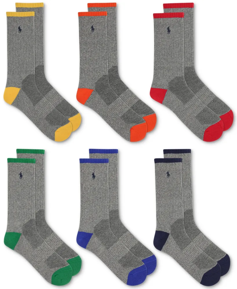 Polo Ralph Lauren Men's 6-Pk. Performance Tipped Crew Socks