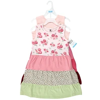 Hudson Baby Big Girls Hudson Cotton Dresses, Blush Rose Leopard