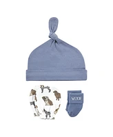 Hudson Baby Baby Boys Hudson Caps, Mittens and Socks Set, Transportation, 0-6 Months