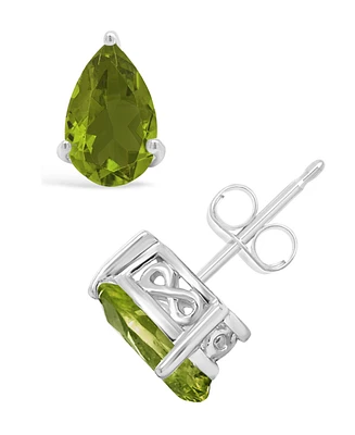 Macy's Peridot (1-7/8 ct. t.w.) Stud Earrings in 14K White Gold