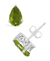 Macy's Peridot (1-7/8 ct. t.w.) Stud Earrings in 14K White Gold