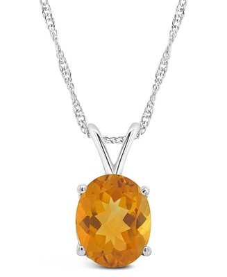 Macy's Citrine (2-1/2 ct. t.w.) Pendant Necklace in 14K White Gold