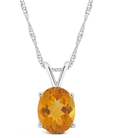 Macy's Citrine (2-1/2 ct. t.w.) Pendant Necklace in 14K White Gold