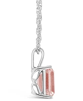 Macy's Morganite (3 ct. t.w.) Pendant Necklace in 14K White Gold