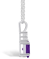 Macy's Amethyst (1-1/5 Ct. T.w.) and Diamond (1/10 Ct. T.w.) Pendant Necklace in 14K Gold