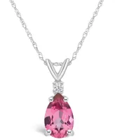 Topaz (1 ct. t.w.) and Diamond Accent Pendant Necklace 14K White Gold or