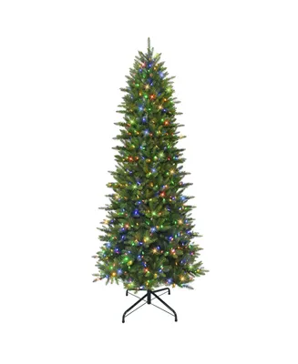 9' Pre-Lit Slim Fraser Fir Tree with 700 Color Select Led Lights, 2093 Tips