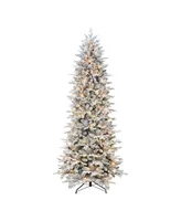 Puleo 9FT Slim Flocked Northern Fir Tree