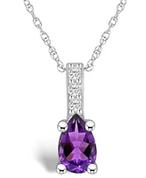 Macy's Amethyst ( Ct. T.w.) and Diamond Accent Pendant Necklace in 14K Gold