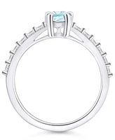 Macy's Aquamarine (3/4 Ct. T.w.) and Diamond (1/3 Ring 14K Gold