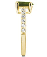 Macy's Peridot (1 Ct. T.w.) and Diamond (1/3 Ring 14K Yellow Gold
