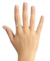 Macy's Aquamarine (3/4 Ct. T.w.) and Diamond (1/3 Ring 14K Yellow Gold