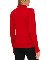 CeCe Women's Mock Neck Long Sleeve Sweater