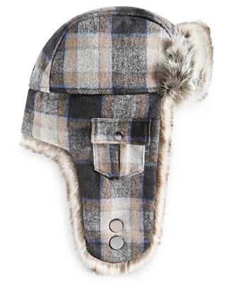 Stetson Men's Plaid Faux-Fur Trapper Hat