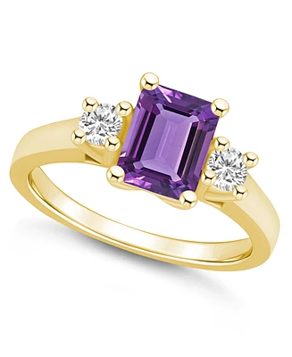 Macy's Amethyst and Diamond Ring (1-5/8 ct.t.w 1/4 ct.t.w) 14K Yellow Gold