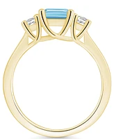 Macy's Aquamarine and Diamond Ring (1-3/8 ct.t.w 1/4 ct.t.w) 14K Yellow Gold