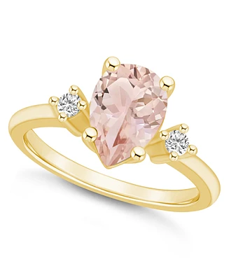 Macy's Morganite and Diamond Ring (1-5/8 ct.t.w 1/10 ct.t.w) 14K Yellow Gold