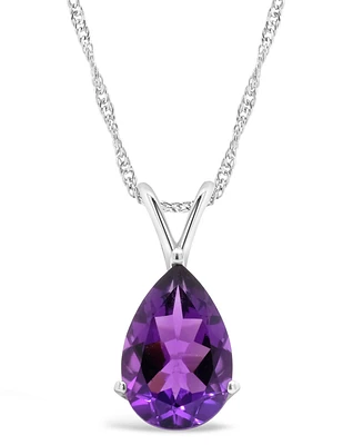 Macy's Amethyst (2-3/4 ct. t.w.) Pendant Necklace in 14K White Gold