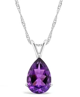 Macy's Amethyst (2-3/4 ct. t.w.) Pendant Necklace in 14K White Gold