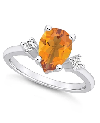 Macy's Citrine and Diamond Ring (1-3/4 ct.t.w 1/10 ct.t.w) 14K Gold