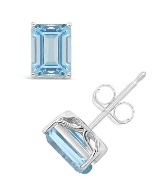 Macy's Topaz (4 ct. t.w.) Stud Earrings in 14K White Gold