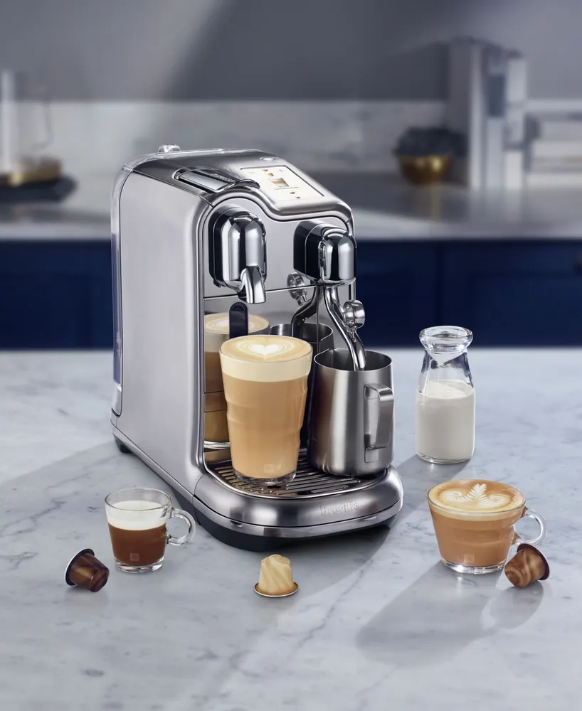 Nespresso Vertuo Coffee and Espresso Machine by Breville, Chrome with  Aeroccino Milk Frother - Macy's