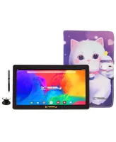 Linsay New 7" Tablet Bundle with Kitty Style Case, Pop Holder and Pen Stylus 64GB Android 13