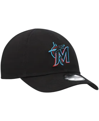 Newborn and Infant Boys and Girls New Era Black Miami Marlins My First 9TWENTY Stretch Fit Hat