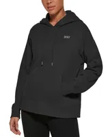 Dkny Sport Women's Metallic Logo Fleece Hoodie