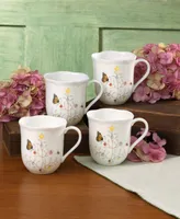 Lenox Butterfly Meadow Porcelain Seasonal Mugs, Set of 4