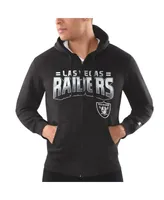 Men's G-iii Sports by Carl Banks Black Las Vegas Raiders Perfect Season Full-Zip Hoodie