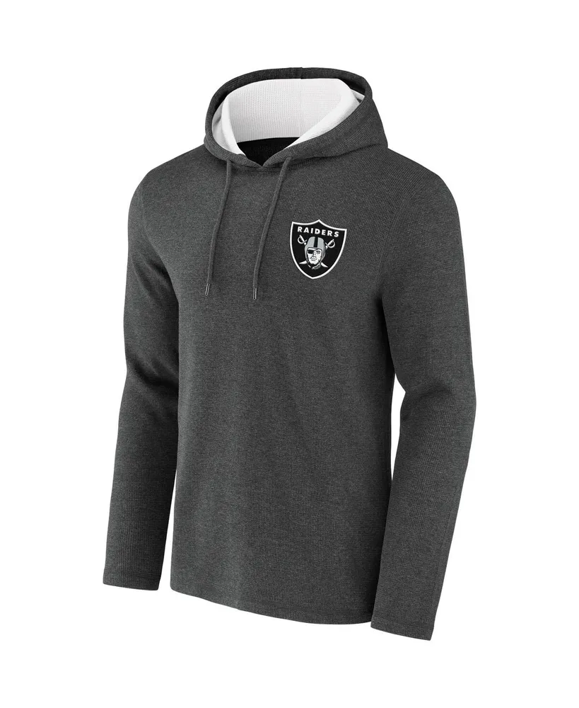 Men's Nfl x Darius Rucker Collection by Fanatics Heathered Charcoal Las Vegas Raiders Waffle Knit Pullover Hoodie