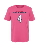 Girls Preschool Deshaun Watson Pink Houston Texans Player Mainliner Name and Number T-shirt