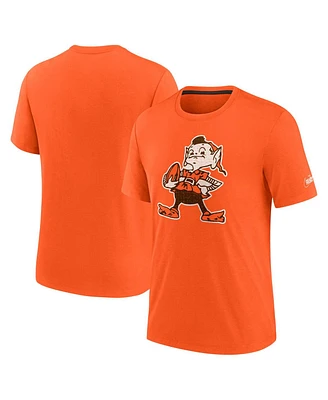 Men's Nike Orange Distressed Cleveland Browns Brownie The Elf Rewind Playback Logo Tri-Blend T-shirt