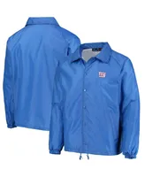 Men's Royal New York Giants Coaches Classic Raglan Full-Snap Windbreaker Jacket