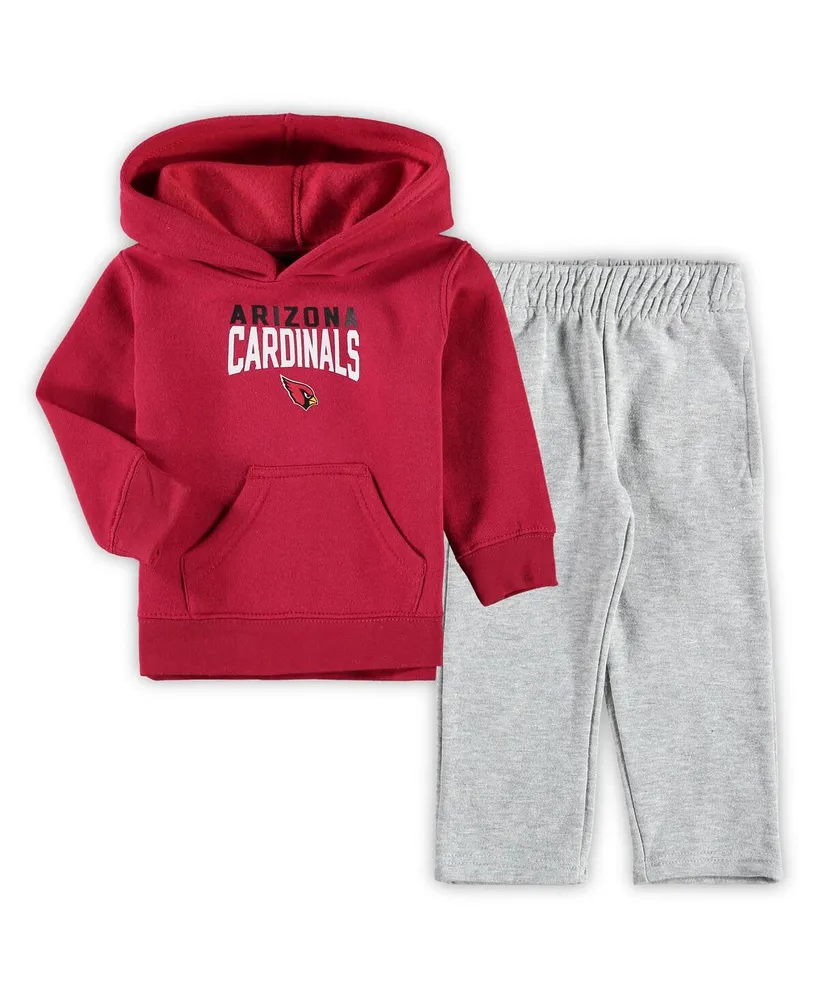 Toddler Boys Cardinal, Heathered Gray Arizona Cardinals Fan Flare Pullover Hoodie and Sweatpants Set