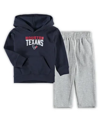 Toddler Boys Navy, Heathered Gray Houston Texans Fan Flare Pullover Hoodie and Sweatpants Set